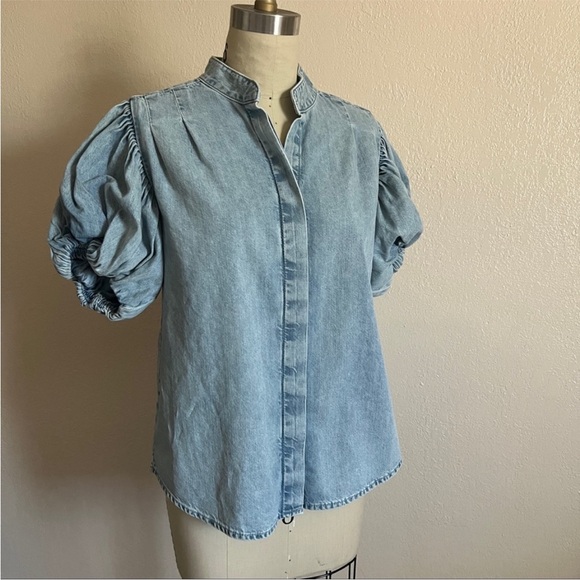 Frame Denim puff sleeve blouse - Picture 2 of 7
